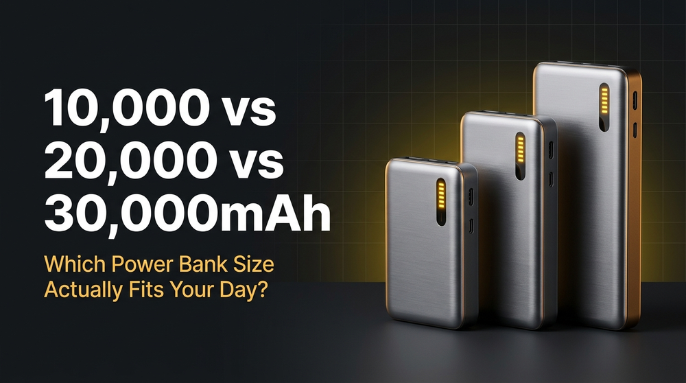 10,000 vs 20,000 vs 30,000mAh: Which Power Bank Size Actually Fits Your Day?