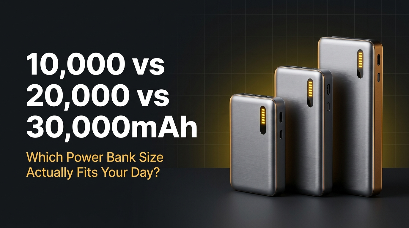 10,000 vs 20,000 vs 30,000mAh: Which Power Bank Size Actually Fits Your Day?