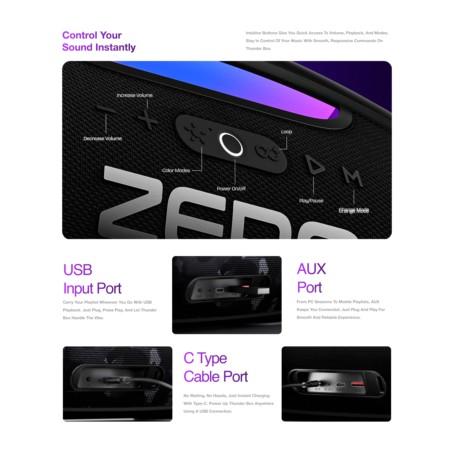Zero Thunder Pro Speaker detail image