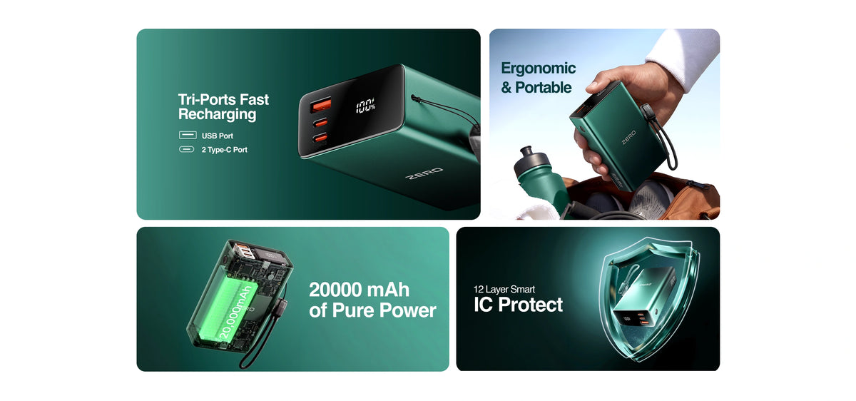 Zero Voltix V-200 20000 mAh Power Bank detail image