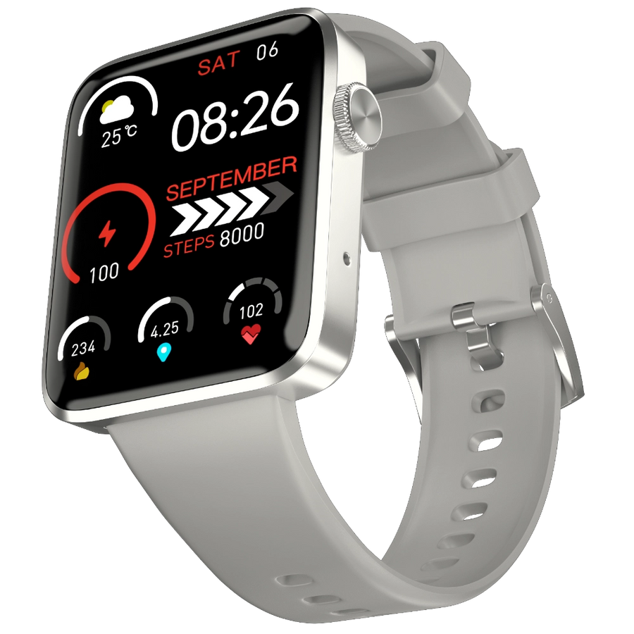 Caliber Pro Silver Smartwatch Crown