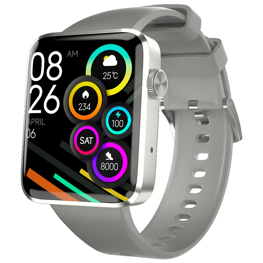 Caliber Pro Silver Smart Watch Crown