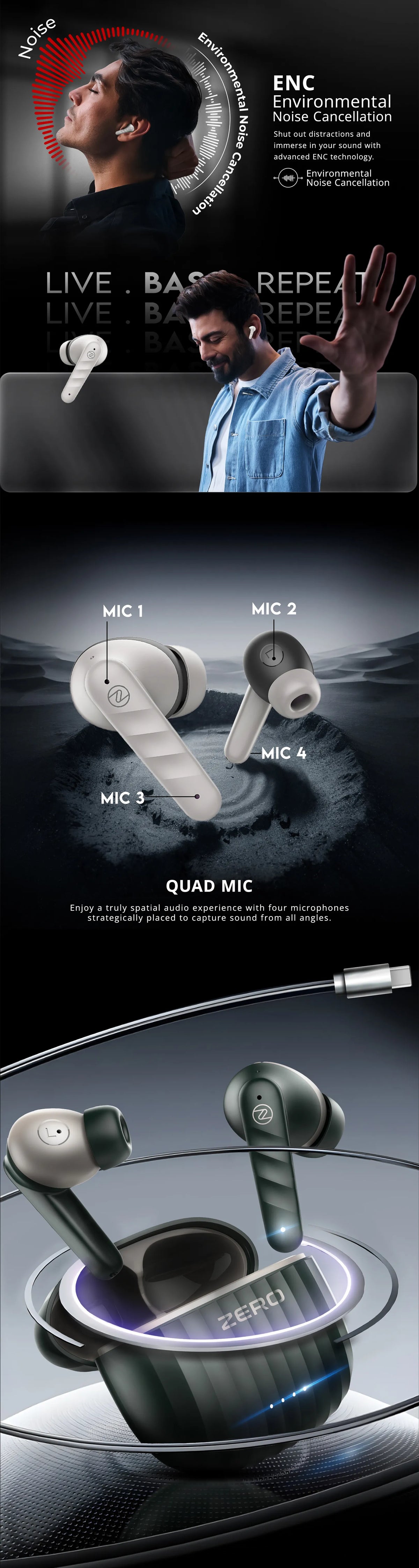 Zero Carbon Earbuds detail image