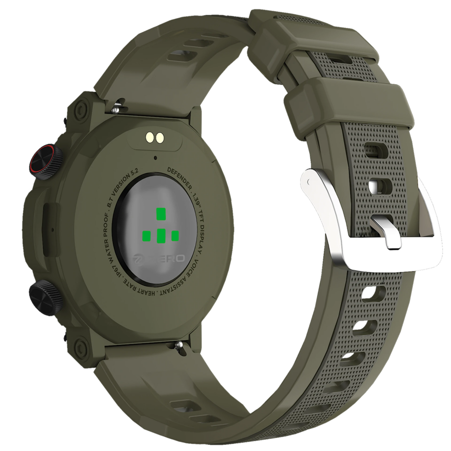 Zero Smartwatch Defender Army Green Color Back