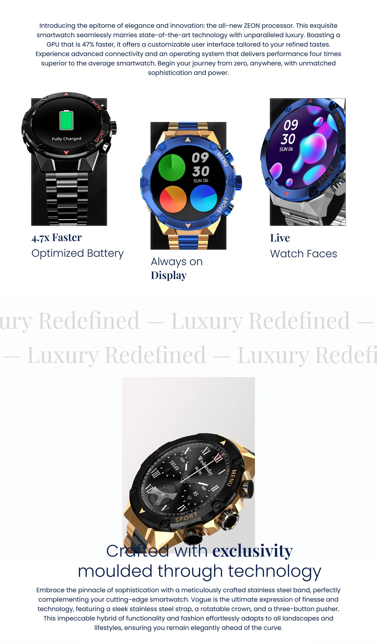 Zero Vogue Smartwatch detail image
